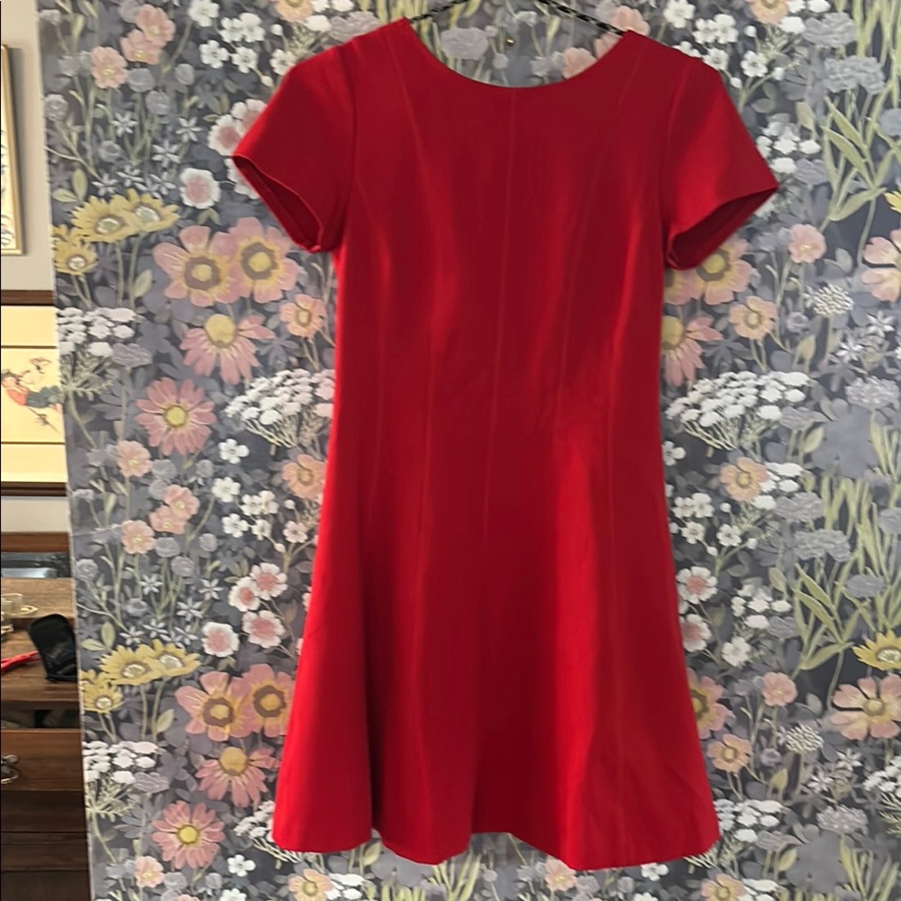 Banana Republic- SEAMED PONTE FIT-AND-FLARE DRESS  Elegant Red Women's Dress